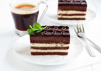 Chocolate and coffee cake 