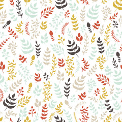 Vector seamless hand drawn floral pattern.