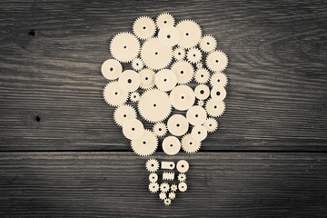 Idea concept - bulb composed of the gears
