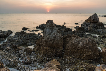 Landscape sunset and the sea