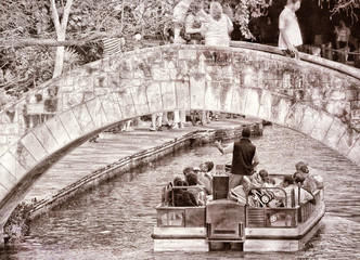 Tourists in San Antonio, vintage photo