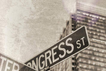 Vintage photo of american street signs © jovannig
