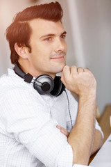 Young man with headphones