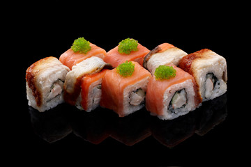 sushi, rolls