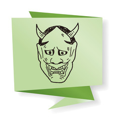 Japan ghost mask doodle