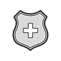  ambulance symbols on Shield label