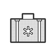 Flat design ambulance bag icon
