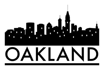 Fototapeta premium Abstract skyline Oakland, with various landmarks