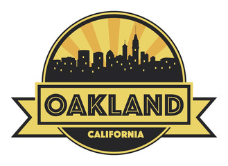 Abstract skyline Oakland, with various landmarks