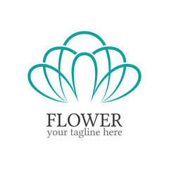 Abstract flower logo template. Floral logo. Spa logo. Flower shop logo. Minimal floral logo. Colorful flower. Business logo template. Flower outline icon