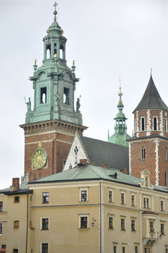 Wawel cathedral and castle located in the Wawel Hill in Krakow, Poland
