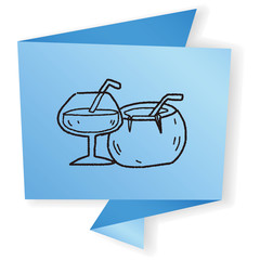 coconut drink doodle
