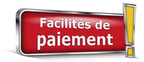 Facilité de paiement sur panneau rouge