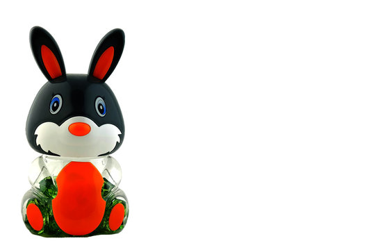 Rabbit toy  for Easter  with white background