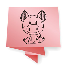 Obraz na płótnie Canvas Chinese Zodiac pig doodle drawing