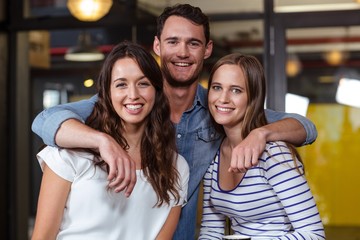 Portrait of smiling friends