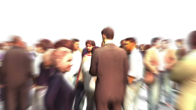 Crowd flight through - zoom out, motion blur, HD 1080p