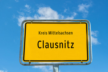 Ortstafel Clausnitz Kreis Mittelsachsen