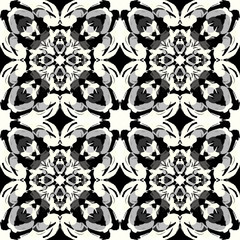 monochrome tribal antique seamless pattern