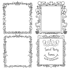 Set of decorative vintage frames and borders.