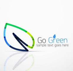 Vector abstract logo idea, eco leaf, nature plant, green concept business icon. Creative logotype design template