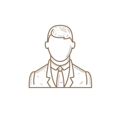 Flat Line user Icon Illustration. Creative illustration of the businessman with tie