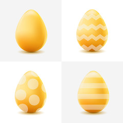 Happy Easter set with colored eggs. realistic illustration