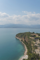 Fototapeta na wymiar A beautiful coastline in Nafplio, Greece. View from above.