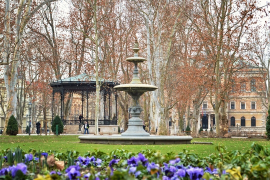 Fountain in Zrinjevac park, Zagreb, Croatia,
