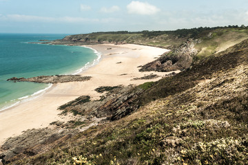 Landscape of rocky Atlantic coast of Normandy. France
