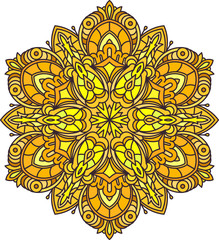 Abstract vector color round lace design - mandala, ethnic decora