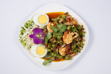 Winged bean Salad with shrimp