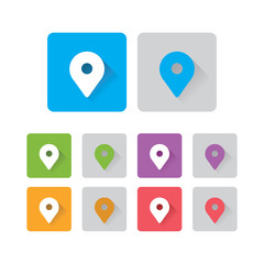 map pointer icons set