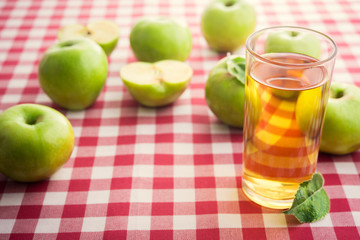 fresh apple and juice