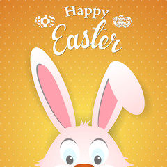 Happy Easter card with rabbit ears