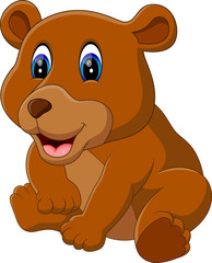 illustration of cute baby bear cartoon