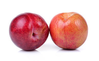 red plum isolated on white background