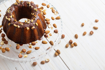 cake on old wooden background