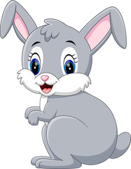 Obraz na płótnie Canvas illustration of cute rabbit cartoon