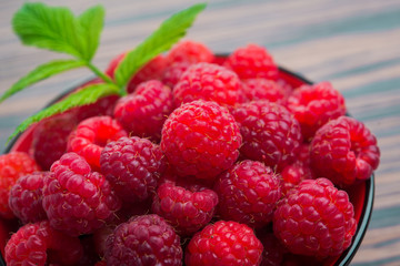 closeup of ripe raspberry