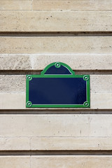 Fototapeta premium Paris - plaque de rue vierge