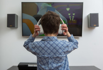 watching TV

