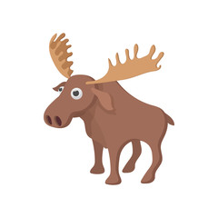 Deer icon, cartoon style 