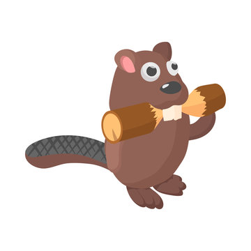 Beaver icon, cartoon style