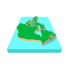 Canada map icon, cartoon style 