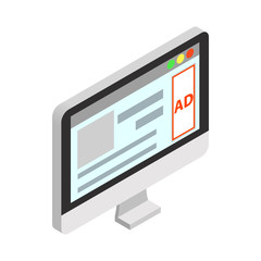 Advertising on a computer monitor icon