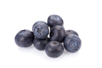 fresh blueberries isolated on white background