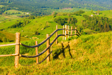 Wooden countryside fence