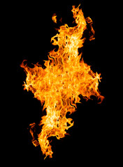 Fototapeta premium Fire flames - isolated on black background
