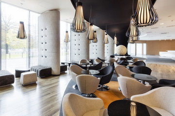 Poland, Warsaw, lounge at hotel